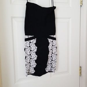 Bebe black and white spandex mini dress